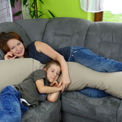 Tulící polštář BÉŽOVÝ PUNTÍK XXL, 100% bavlna obrázek 1340